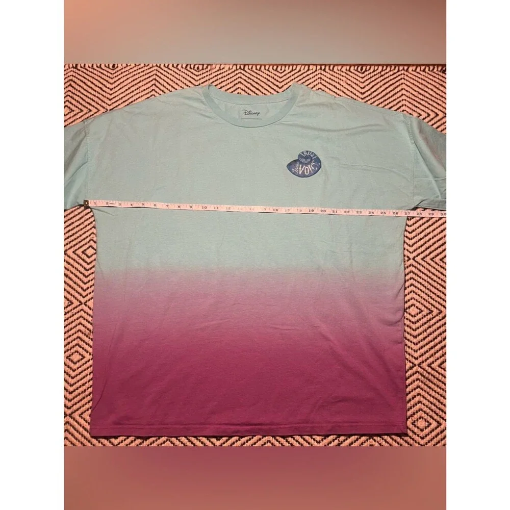 Disney Purple Blue Turquoise Little Mermaid Ombré Shirt with shell detail